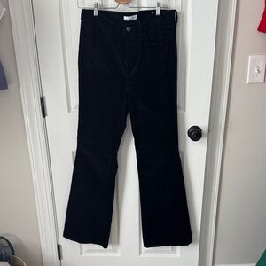 LOFT velvet high rise Black Flared Pants